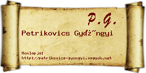 Petrikovics Gyöngyi névjegykártya
