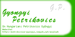 gyongyi petrikovics business card